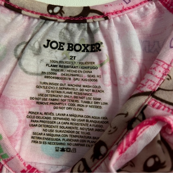 Joe Boxer Monkey Print Pink Long Sleeve Pajama Shirt-Size 2T-New With Tags - Picture 5 of 6